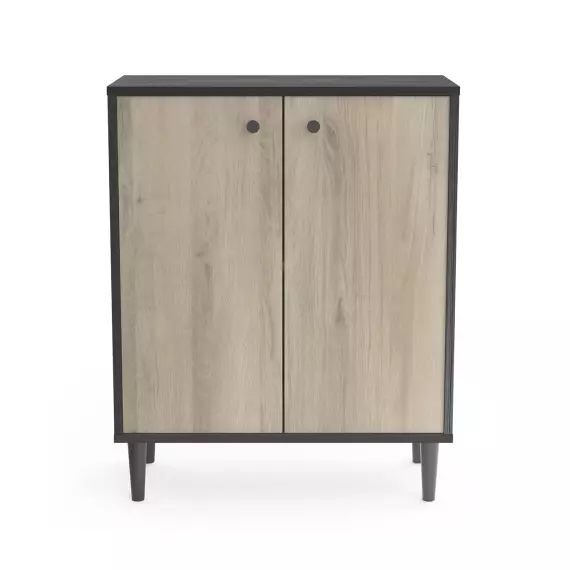 Petit Buffet 2 Portes L61cm – Noir/bois