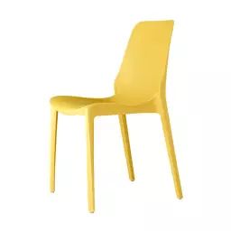 Chaise design en plastique jaune