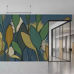 Papier peint panoramique végétal 375 x 250 cm vert