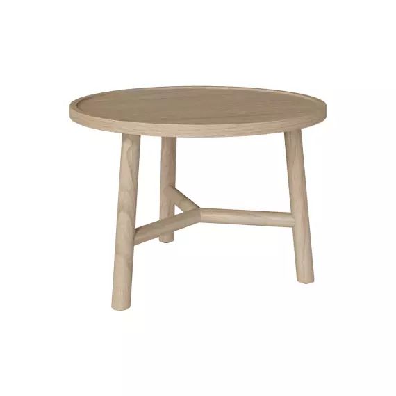 Table basse ronde en bois de mindi D60cm
