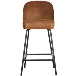 Tabouret de bar en simili 65cm cognac