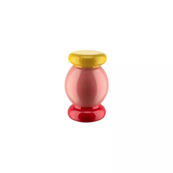 Moulin à sel et poivre  100 Values Collection en Bois, Hêtre massif tourné certifié FSC – Couleur Rose – 12.16 x 12.16 x 11 cm – Designer Ettore Sottsass