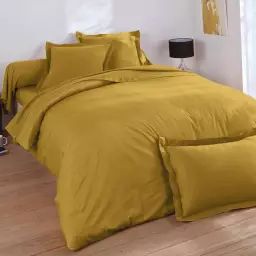 Housse de couette 240×220 jaune ocre en coton