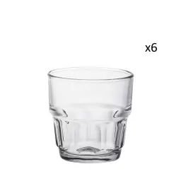 Lot de 6 – Verre à eau empilable en verre résistant 16 cl transparent