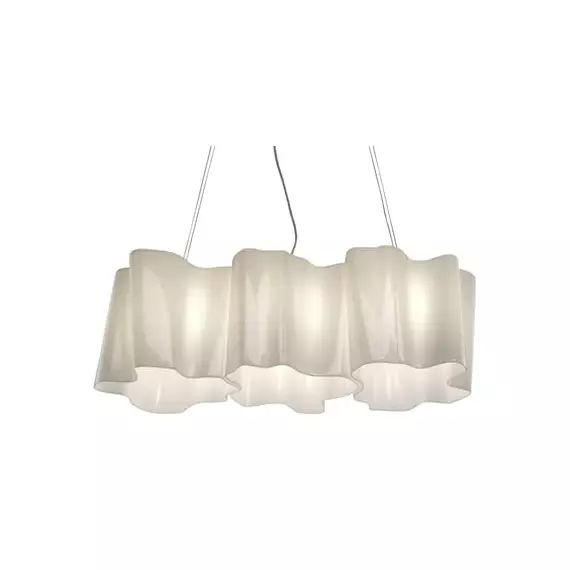 Suspension Logico en Verre, Verre soufflé – Couleur Blanc – 66 x 28 x 22 cm – Designer Michele de Lucchi