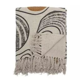 Plaid Plaids en Tissu, Coton recyclé – Couleur Jaune – 18.17 x 18.17 x 18.17 cm