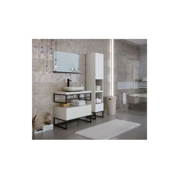 Meuble sous vasque double 120 cm NIAGARA coloris blanc