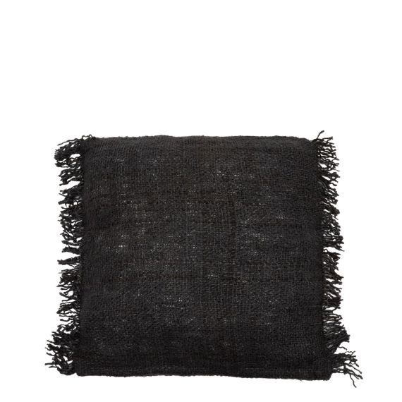 Housse de coussin en coton noir et bleu marine 60×60