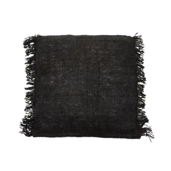 Housse de coussin en coton noir et bleu marine 60×60