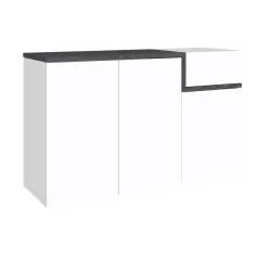 Meuble à chaussures effet bois blanc brillant gris ardoise