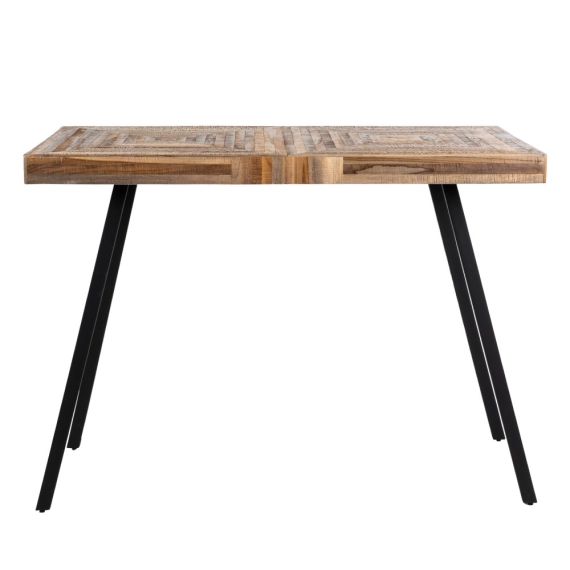 Pamenang – Table de bar en métal et teck recyclé H106xL140cm – Couleur – Bois