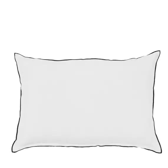 Coussin en lin lavé blanc 40×60