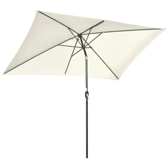 Parasol inclinable rectangulaire dim. 2,95L x 1,95l x 2,4H m crème