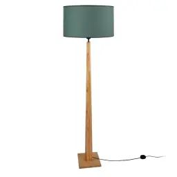 Lampadaire bois foncé et vert