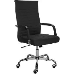 Chaise de bureau réglable pivotante en tissu Noir