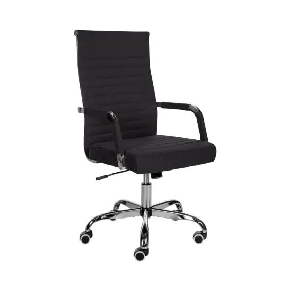 Chaise de bureau réglable pivotante en tissu Noir