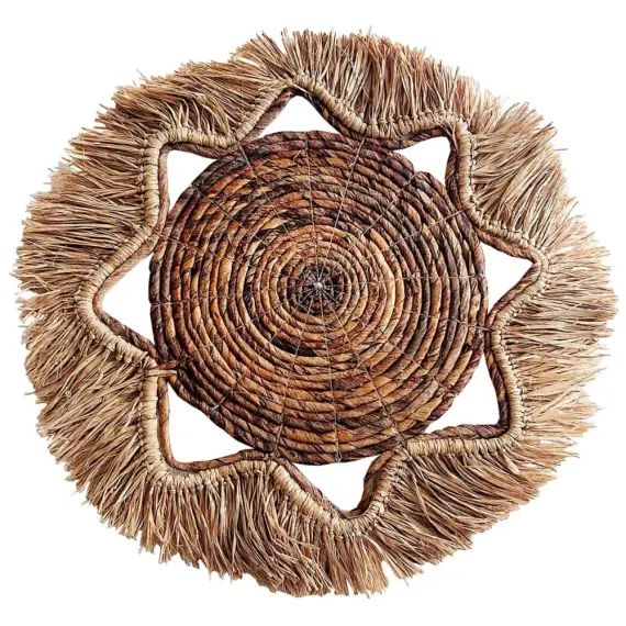 Set de table marron avec frange D50 cm