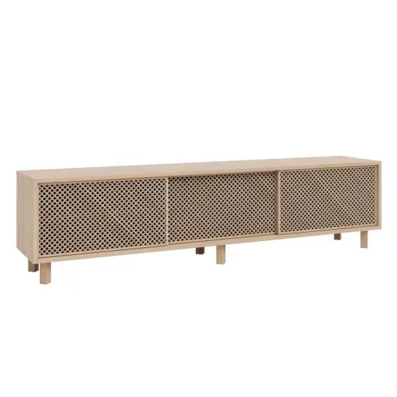 Meuble TV avec 3 portes en bois massif – 180 cm