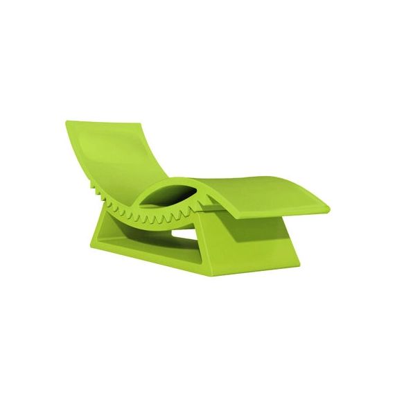 Chaise longue Tic en Plastique, polyéthène recyclable – Couleur Vert – 165 x 65 x 88 cm – Designer Marco Acerbis