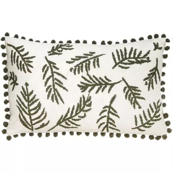 Housse de coussin en coton 50×30 Vert kaki