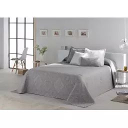 Couvre lit en coton gris 250×270