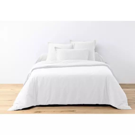 Parure housse de couette coton blanc 240×260 cm