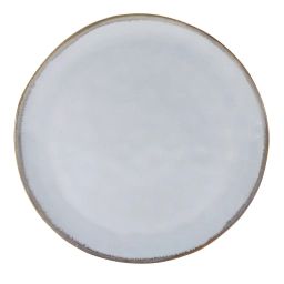 Assiette plate en grès artisanal blanc 28 cm – Lot de 4
