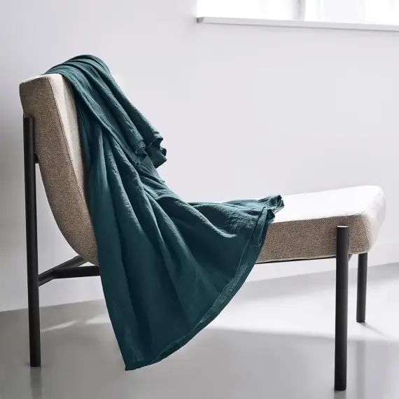 Plaid xl en gaze de coton paon 200 x 150