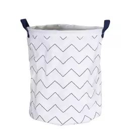 Panière de rangement tissu 31x39x31cm en coton blanc blanc