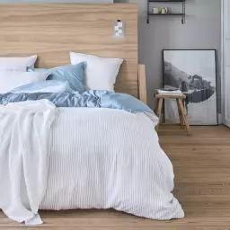 Parure de lit en bambou bleu 240×220