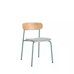 Arno – Lot de 2 chaises en tissu et métal – Couleur – Vert d’eau