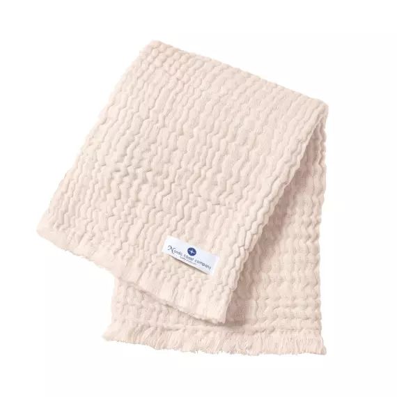 Couverture mousseline avec franges bébé 4en1 cotton ivoire 80x80cm