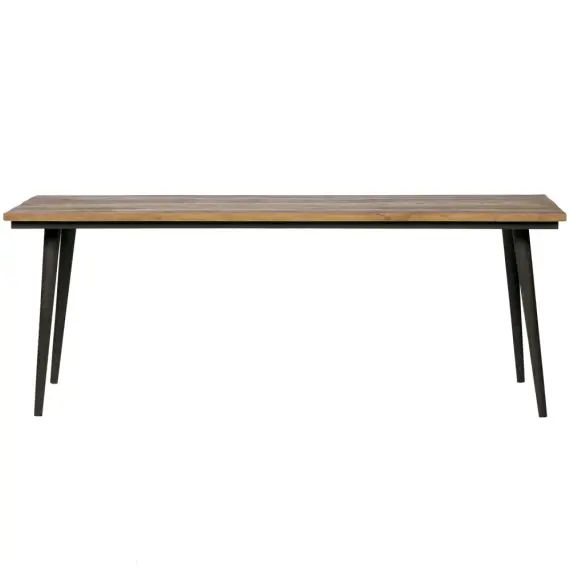 Table à manger en bois recyclé et métal 220x90cm