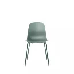 Hel – Lot de 4 chaises en plastique et métal – Couleur – Vert