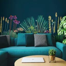 Papier peint panoramique jardin à l’anglaise 525 x 250  bleu nuit