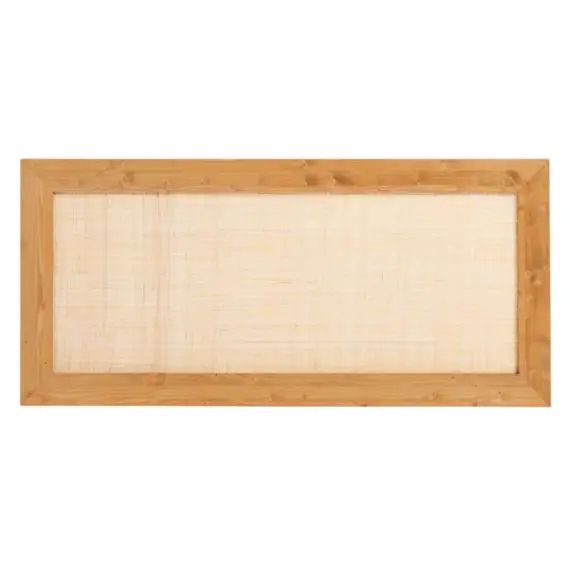 Tête de lit bois et raphia en couleur marron clair pour lit 135 cm
