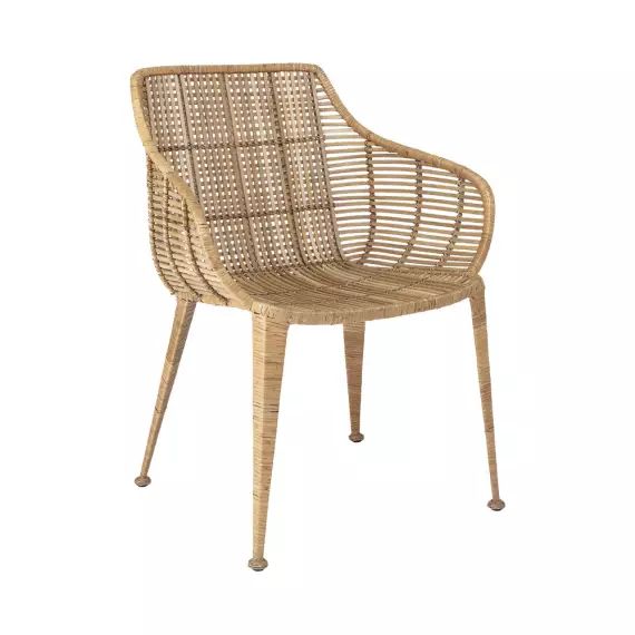 Chaise Vianney en rotin et métal