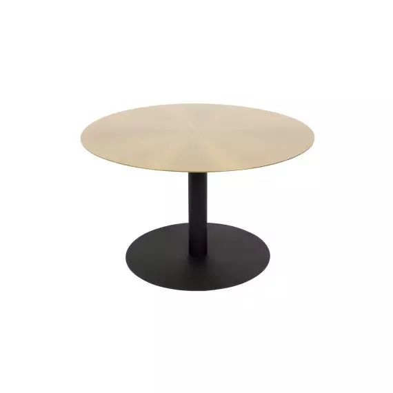 Table basse ronde en métal brossé D60cm laiton