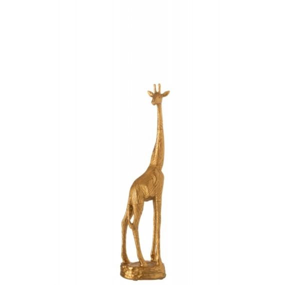 Girafe en résine dorée H45cm