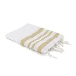 Fouta en coton 100×200 Blanc et or
