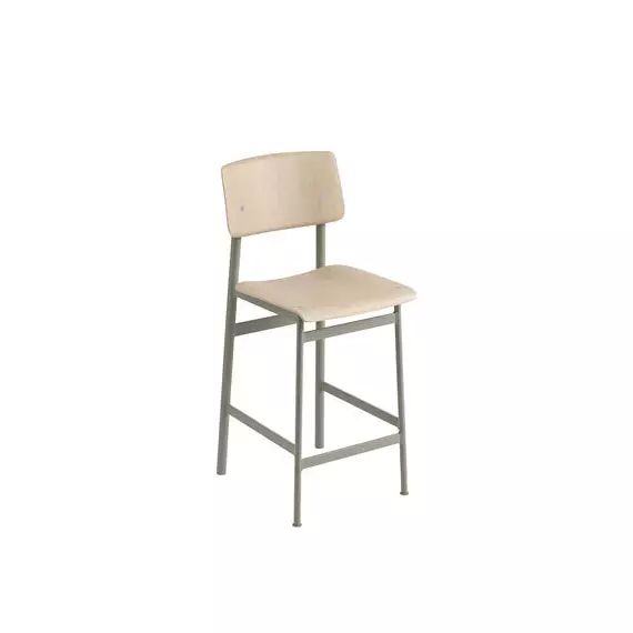 Chaise de bar Loft en Bois, Acier laqué époxy – Couleur Bois naturel – 42.5 x 62.66 x 98.5 cm – Designer Thomas Bentzen