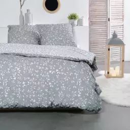 Parure de lit en Coton Gris 240×220 cm