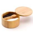image de bocaux, boîtes & pots scandinave Boîte à épices sel et poivre en bambou + cuillère