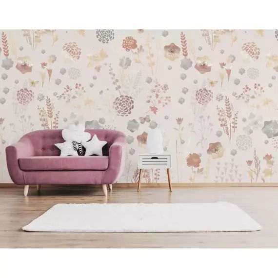 Papier peint panoramique motif floral Multicolore 192x270cm
