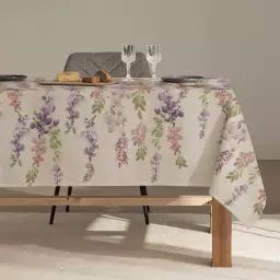 Nappe en lin antitâche imprimée floral 140×100 cm