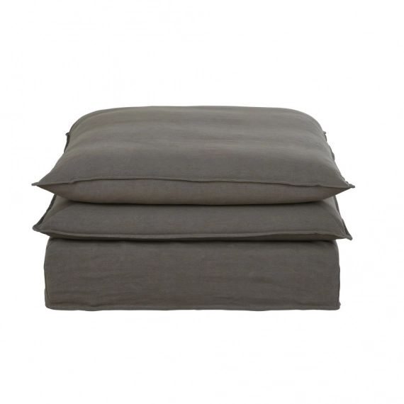 Pouf de canapé en lin épais gris Pompei