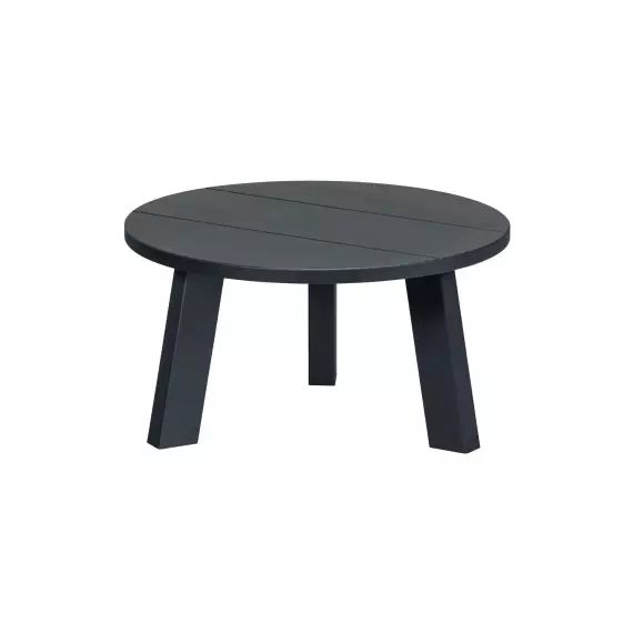 Table basse ronde en bois D60cm noir