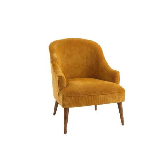 Fauteuil en velours côtelé uni