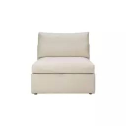 Canapé modulable Mellow en Tissu, Mousse à mémoire de forme – Couleur Blanc – 80 x 103 x 63 cm