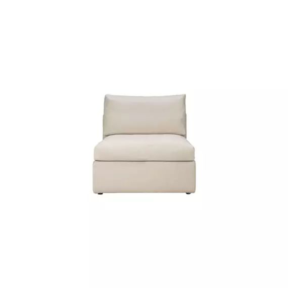 Canapé modulable Mellow en Tissu, Mousse à mémoire de forme – Couleur Blanc – 80 x 103 x 63 cm